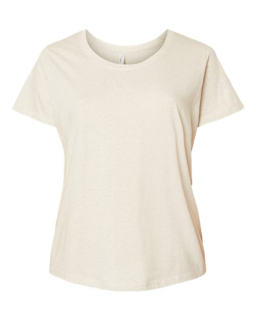 LAT 3816 — Women's Curvy Collection Fine Jersey Tee — Natural Heather