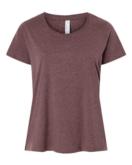 LAT 3816 — Women's Curvy Collection Fine Jersey Tee — Sangria Blackout