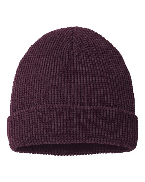 Richardson 146R — Waffle Cuffed Beanie — Burgundy