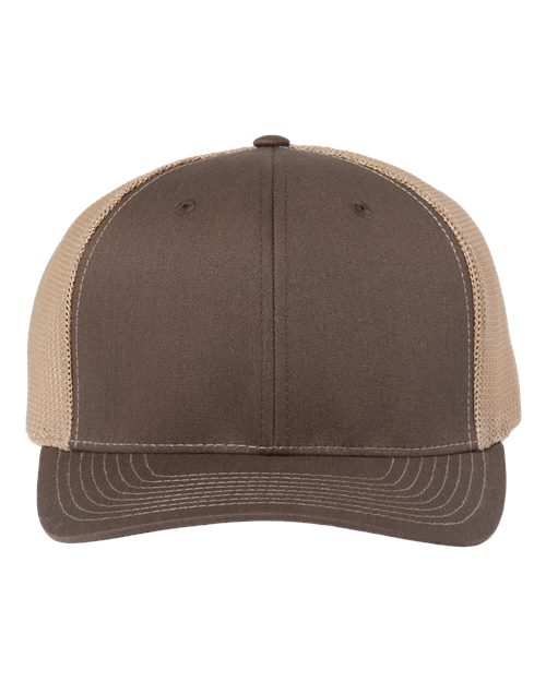 Richardson 112PL — 112+ R-Flex Adjustable Trucker Cap — Brown/ Khaki