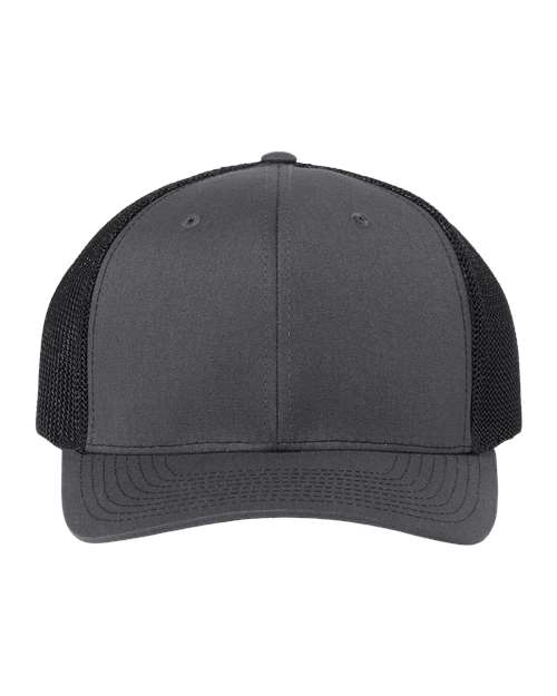 Richardson 112PL — 112+ R-Flex Adjustable Trucker Cap — Charcoal/ Black