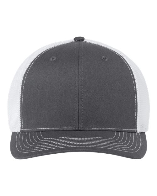 Richardson 112PL — 112+ R-Flex Adjustable Trucker Cap — Charcoal/ White