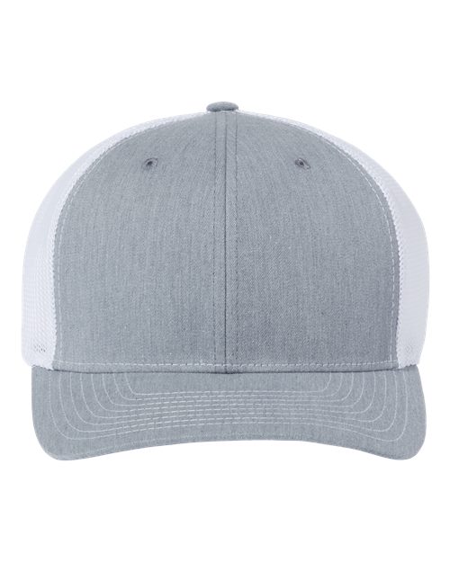 Richardson 112PL — 112+ R-Flex Adjustable Trucker Cap — Heather Grey/ White