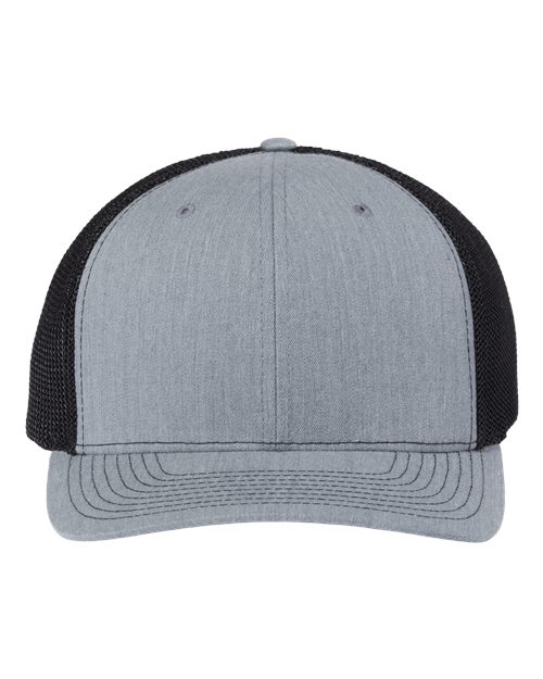 Richardson 112PL — 112+ R-Flex Adjustable Trucker Cap — Heather Grey/ Black