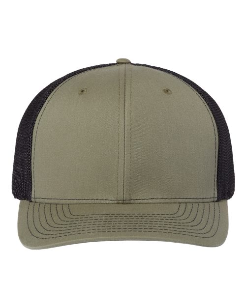 Richardson 112PL — 112+ R-Flex Adjustable Trucker Cap — Loden Green/ Black