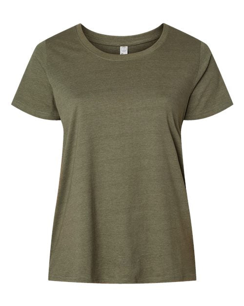 LAT 3816 — Women's Curvy Collection Fine Jersey Tee — Vintage Military Green