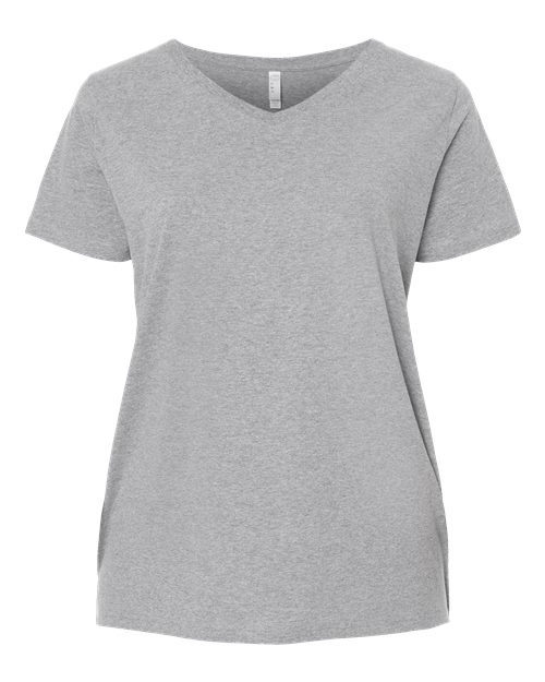 LAT 3817 — Women's Curvy Collection Fine Jersey V-Neck Tee — Heather