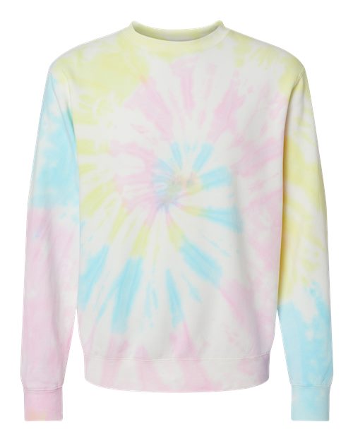 Independent Trading Co. PRM3500TD — Unisex Midweight Tie-Dyed Crewneck Sweatshirt — Tie Dye Sunset Swirl