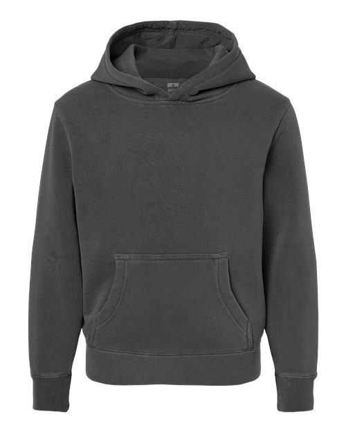 Independent Trading Co. PRM1500Y — Youth Midweight Pigment-Dyed Hooded Sweatshirt — Pigment Black