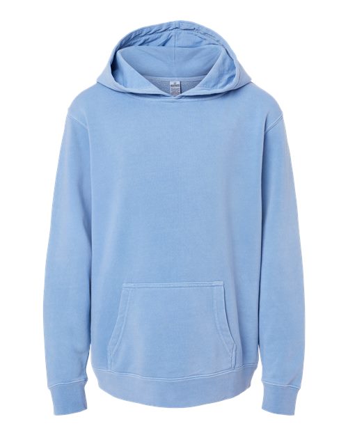 Independent Trading Co. PRM1500Y — Youth Midweight Pigment-Dyed Hooded Sweatshirt — Pigment Light Blue
