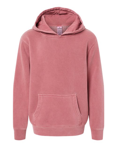 Independent Trading Co. PRM1500Y — Youth Midweight Pigment-Dyed Hooded Sweatshirt — Pigment Maroon