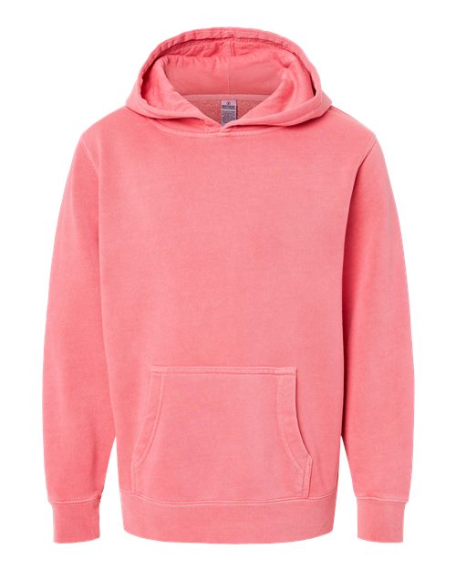 Independent Trading Co. PRM1500Y — Youth Midweight Pigment-Dyed Hooded Sweatshirt — Pigment Pink