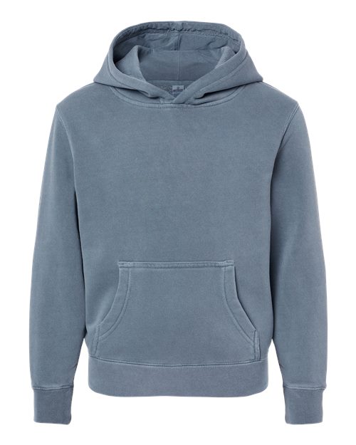 Independent Trading Co. PRM1500Y — Youth Midweight Pigment-Dyed Hooded Sweatshirt — Pigment Slate Blue