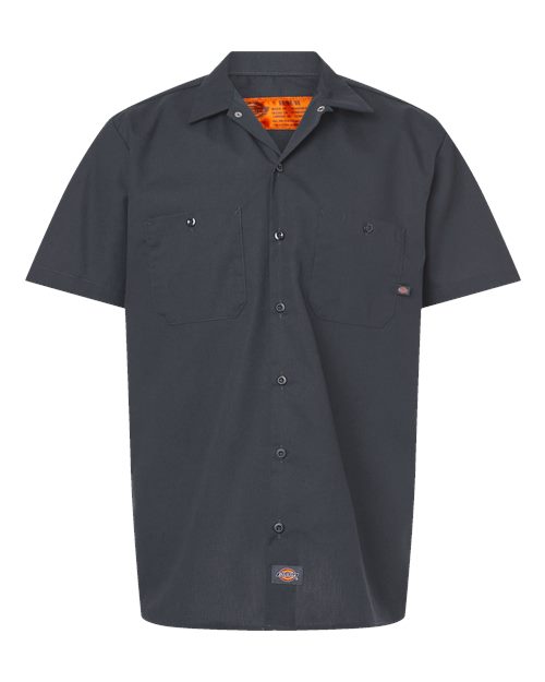 Dickies S535T — Men's Tall Industrial Short Sleeve Work Shirt — Dark Charcoal
