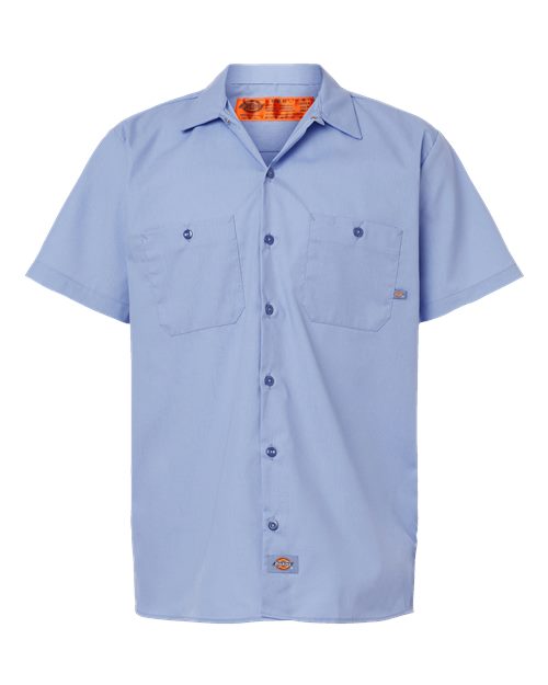 Dickies S535T — Men's Tall Industrial Short Sleeve Work Shirt — Light Blue