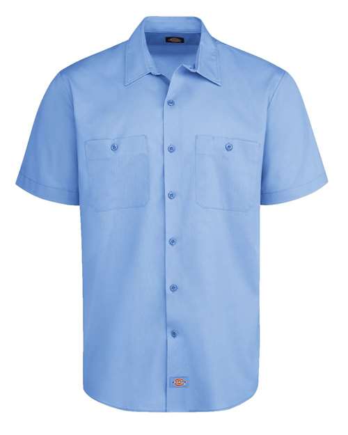 Dickies LS51 — Men's Industrial Worktech Ventilated Short Sleeve Work Shirt — Light Blue