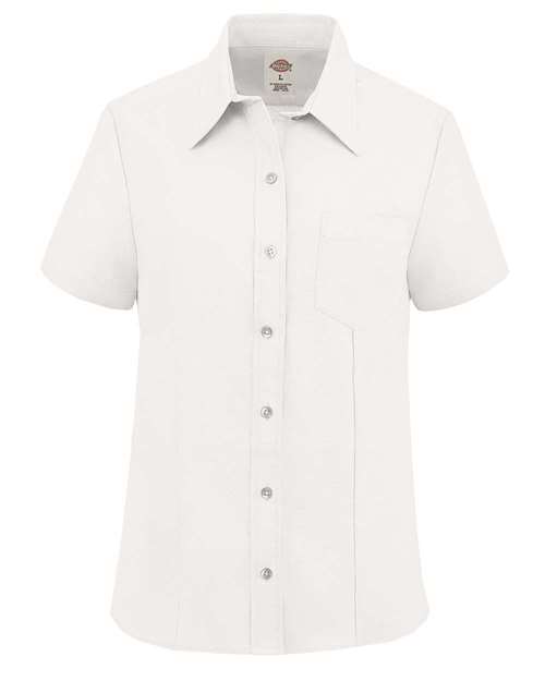 Dickies S254 — Women's Short Sleeve Stretch Oxford Shirt — White