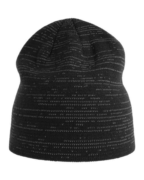 Atlantis Headwear SHINE — Sustainable Reflective Beanie — Black
