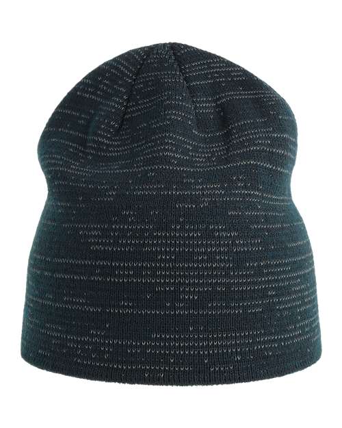 Atlantis Headwear SHINE — Sustainable Reflective Beanie — Navy