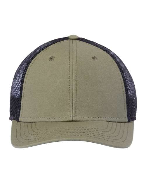 Atlantis Headwear RETH — Sustainable Recy Three Trucker Cap — Olive/ Black
