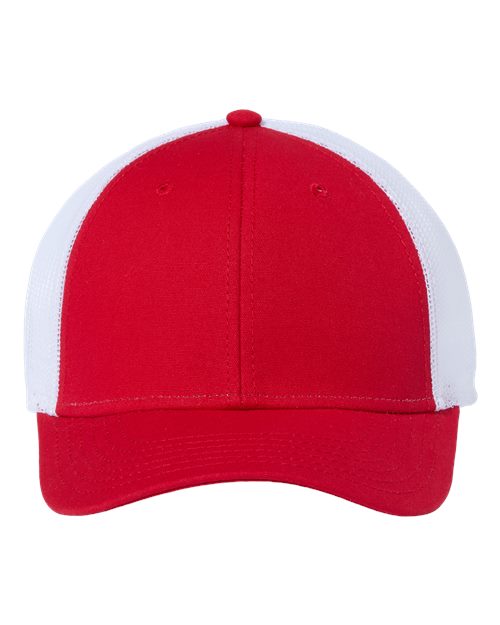 Atlantis Headwear RETH — Sustainable Recy Three Trucker Cap — Red/ White