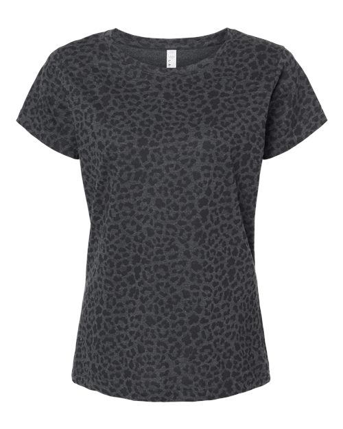 LAT 3516 — Women's Fine Jersey Tee — Black Leopard