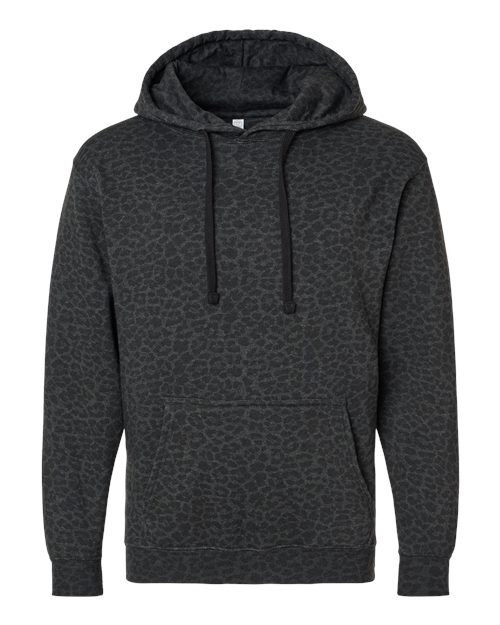LAT 6926 — Unisex Elevated Fleece Hoodie Sweatshirt — Black Leopard