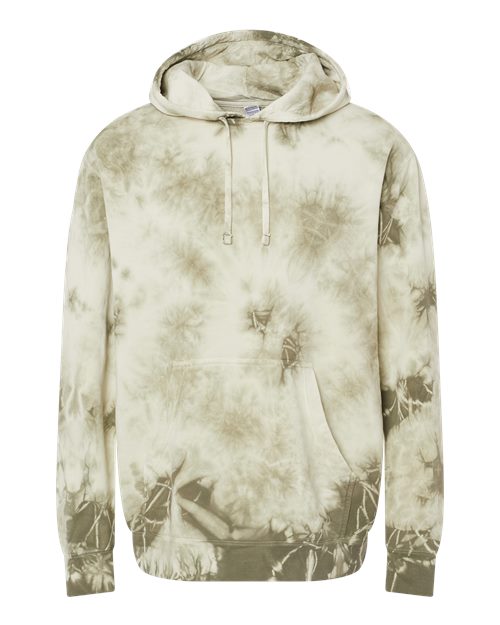 Independent Trading Co. PRM4500TD — Unisex Midweight Tie-Dyed Hooded Sweatshirt — Tie Dye Olive