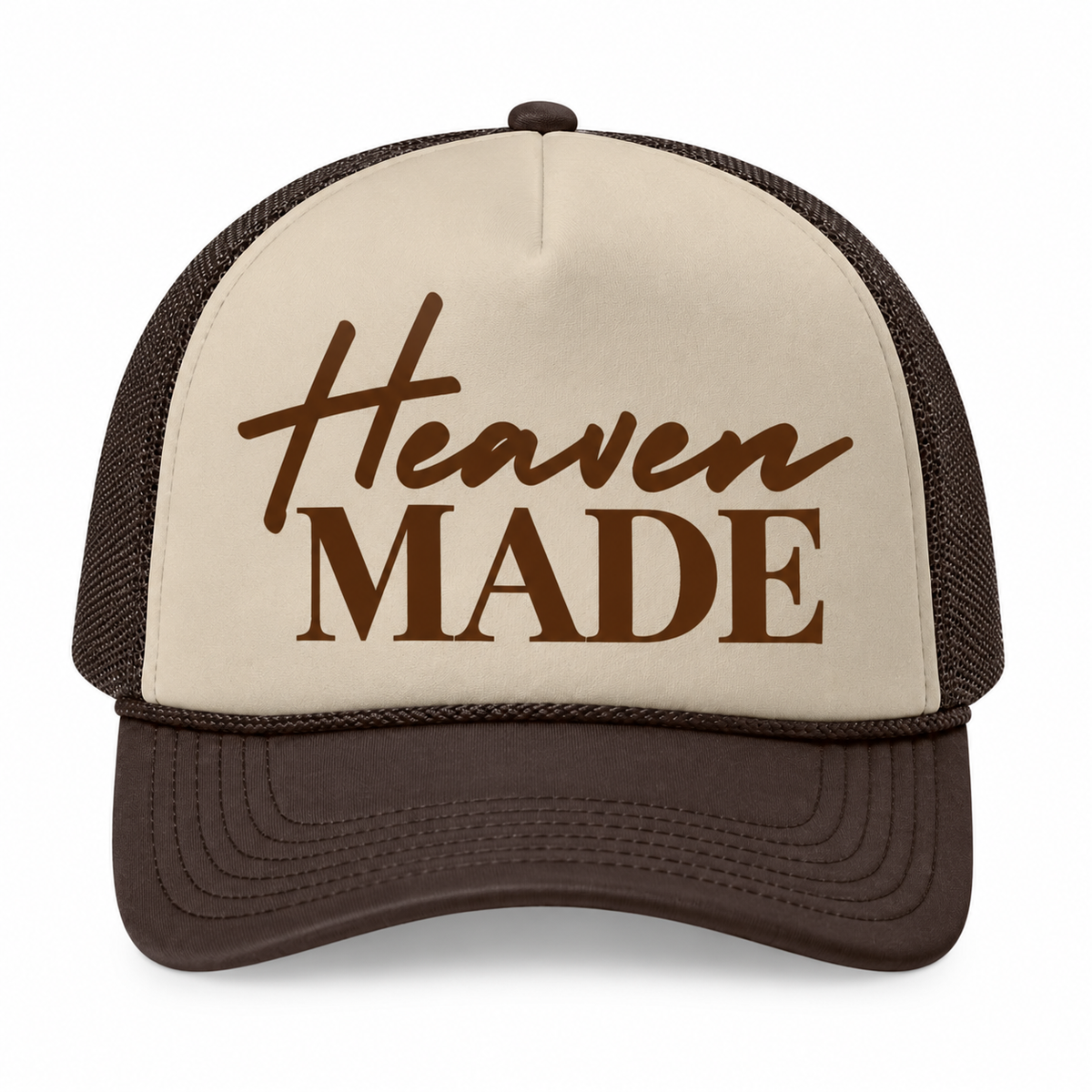 Heaven Made DTF Transfer Cap, OTTO 39-165, Foam Mesh Back Trucker Hat, Christian Faith Snapback