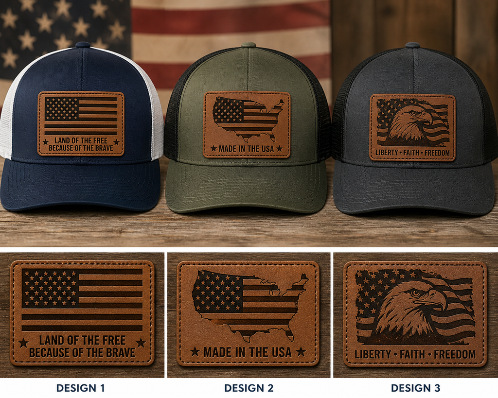 Patriot Leather Patch Trucker Hat | Summit Standard Co.