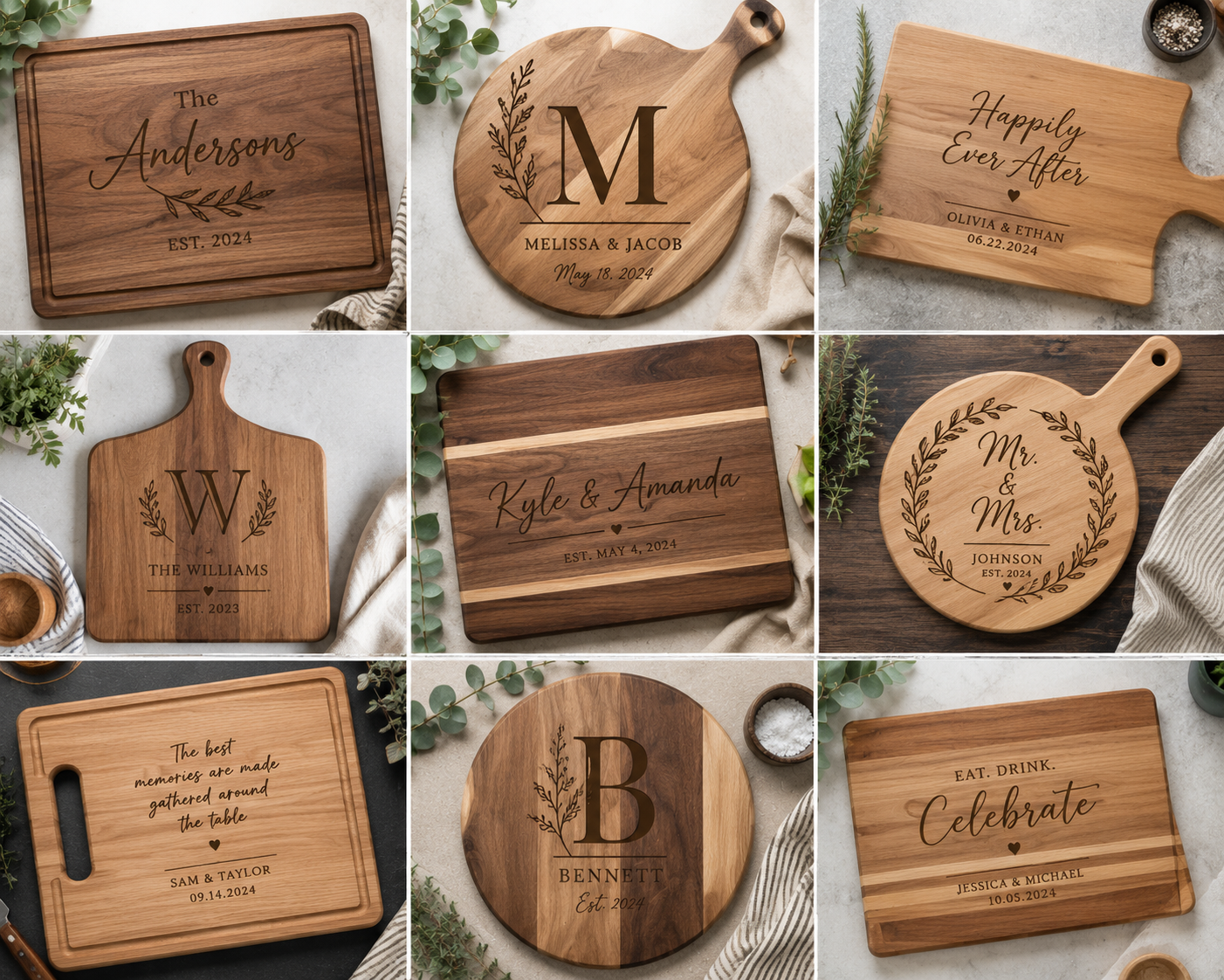 Custom Logo Engraved Cutting Board | Corporate Gift | Realtor Closing Gift |  Personalized Wedding Gift