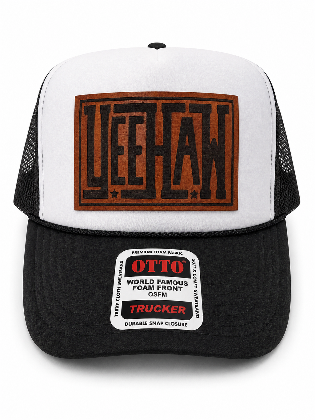 Yeehaw Leather Patch Trucker Hat